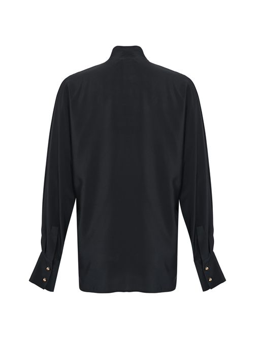 Blusa Caco in crêpe de Chine di seta Blu MAX MARA STUDIO | 2526116051600045